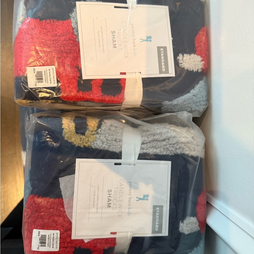 Pottery Barn Kids Red and Navy Sham Covers